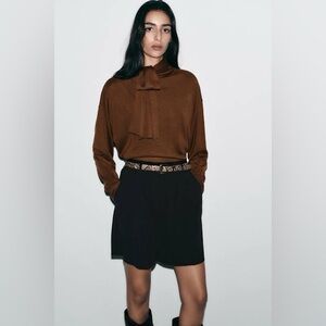 Zara Pleated Belted Shorts